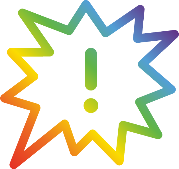 Rainbow comic bubble icon